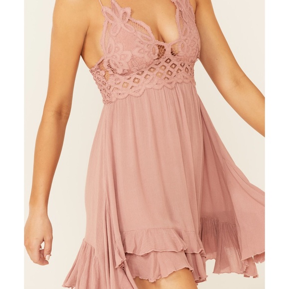 Free People Adella Slip Dress in Rose | Tank Strappy NWT - Picture 5 of 8